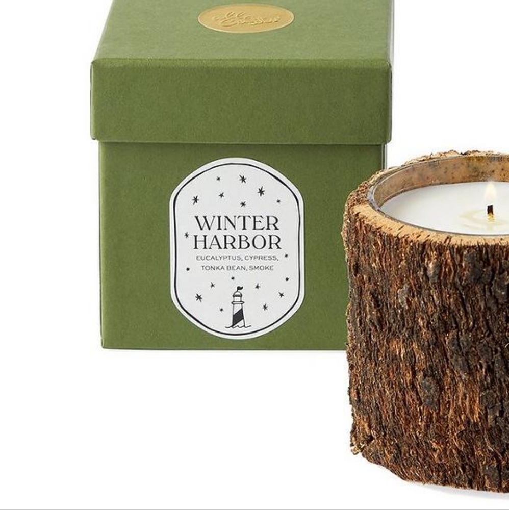 Luxury Bark Wrapped Soy candle AMAZING smell Long Burning